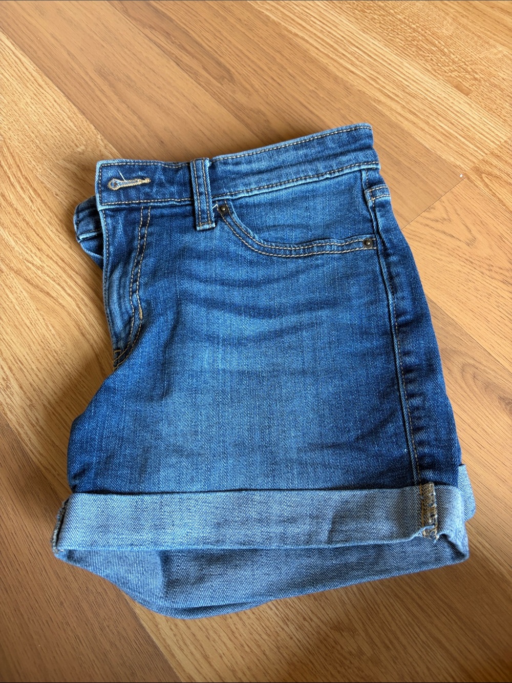 GAP Dark Blue Rolled-Cuff Denim Shorts